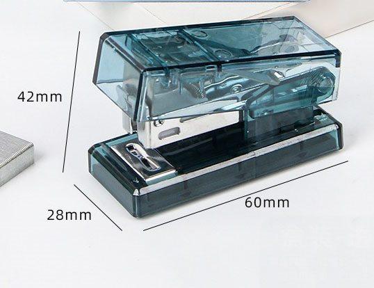 Transparent mini stapler for students, compact, labor-saving and portable office bookbinding machine