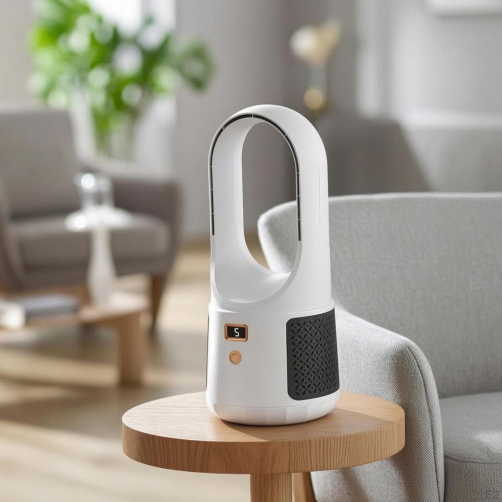 Ventilatore senza pale con display digitale Silenzioso Piccolo Alimentato da USB per
