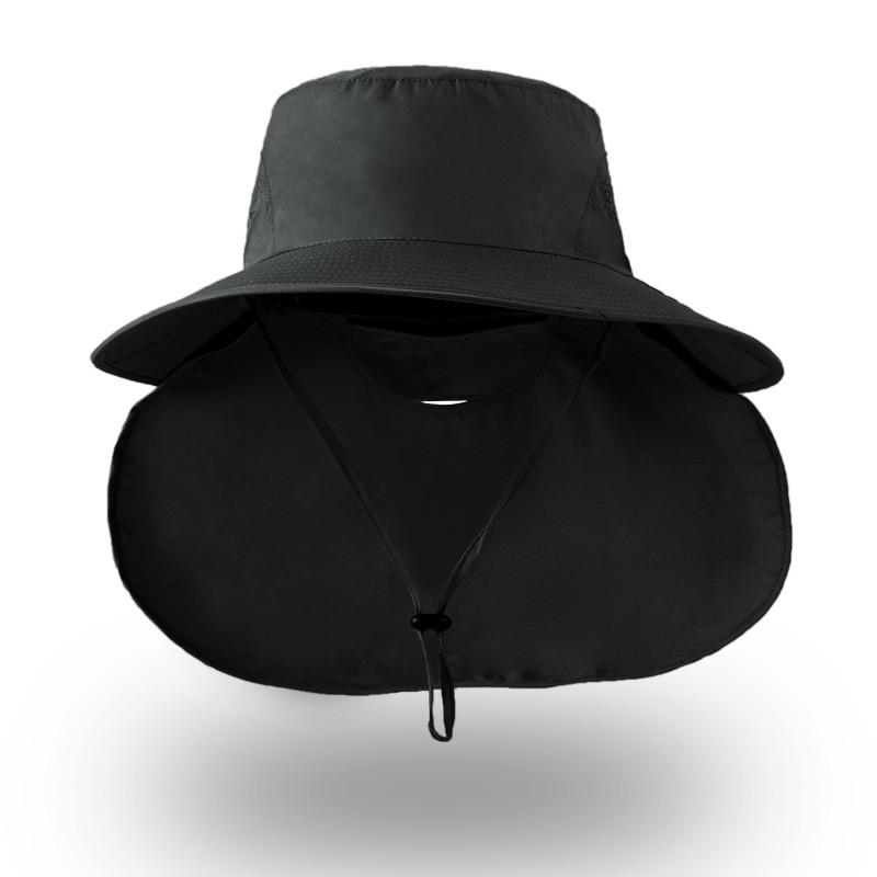 Summer Fisherman Hat With Large Brim For Outdoor Sun Protection And Neck Guard