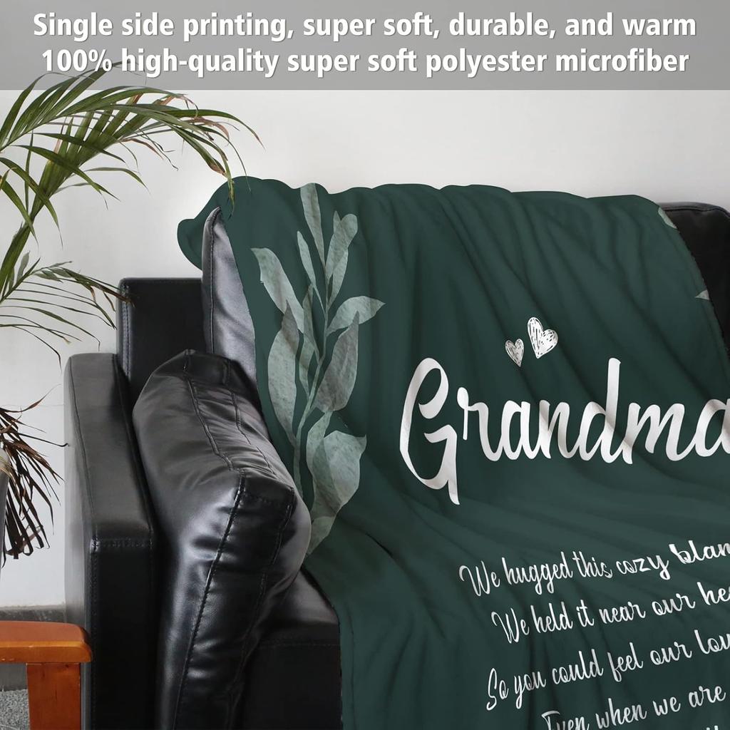 Afterprints Gifts for Grandma Blanket, Grandma Birthday Gifts, Mothers Day, Grandparents Day Present for Grandma from Granddaughter, We Love You Cozy
