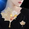 1PC Rhinestone Shiny Crystal For Women Brooch Pin Vintage Coat Clothing Accessories Maple Leaf