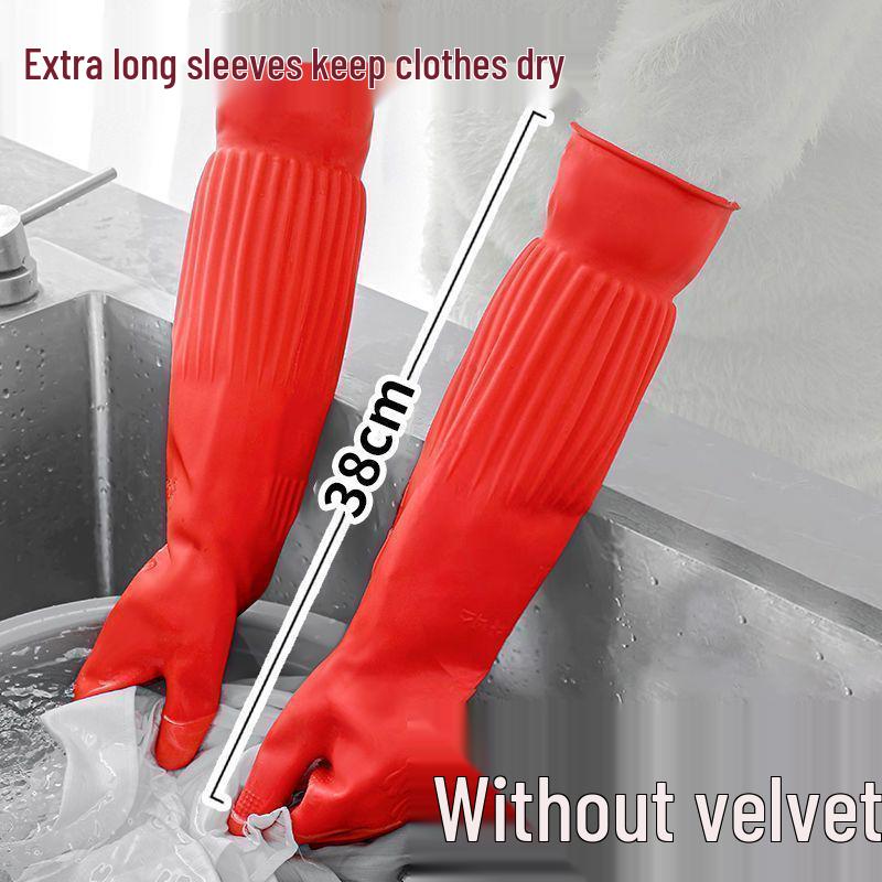 Thickened Waterproof Fleece-Lined Winter Dishwashing Gloves