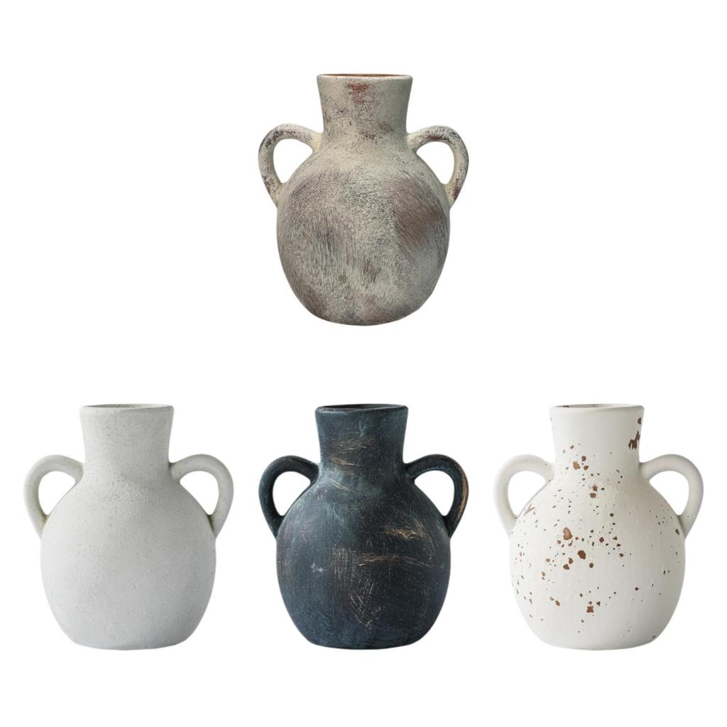 Bauernhaus Blumenvase Wabi Sabi Topf Schreibtisch Party Zuhause Geschenk Rustikale Keramikvase
