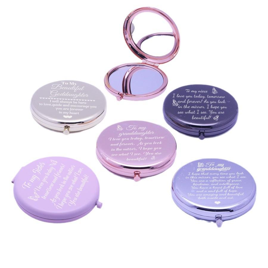 Portable Double-Sided Metal Folding Makeup Mirror for Men and Women