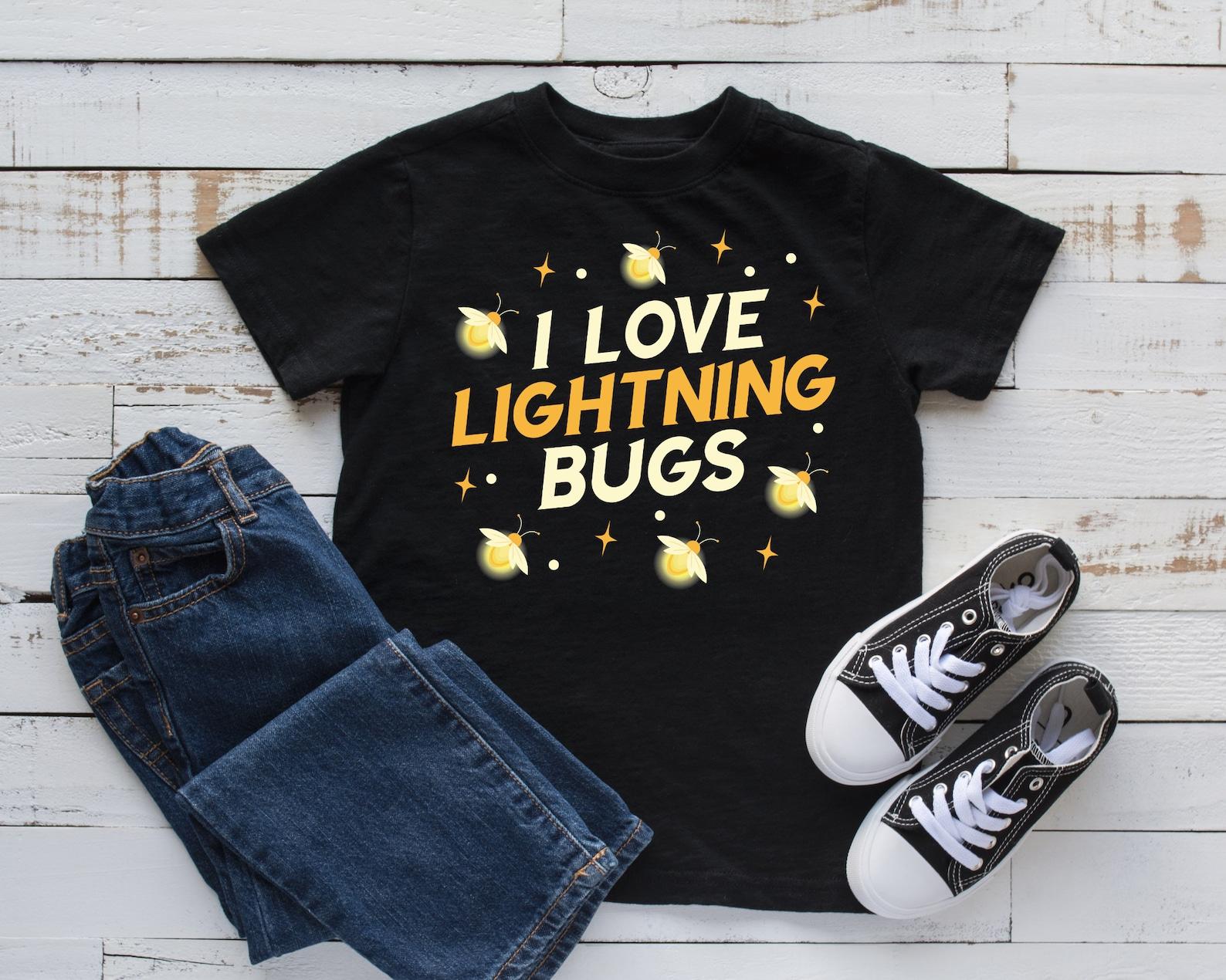 I Love Lightning Bugs T-Shirt, Cute Lightning Bug Kids Tee, Tank Top, T-shirt, Kids T-shirt, T-shirt,T-shirt, Kids Tee Apparel Gift S