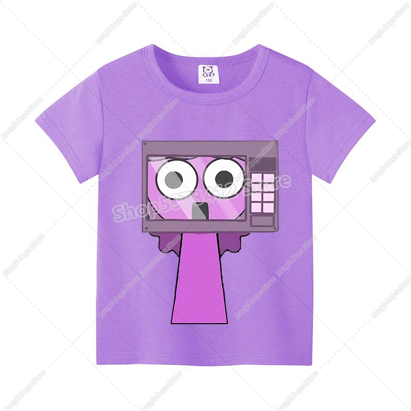 Sprunki T-shirt Boys Girls Tees Cartoon Children Clothes Fashion Casual Anime Printed Cotton Clothing Tops Summer Birthday Gifts