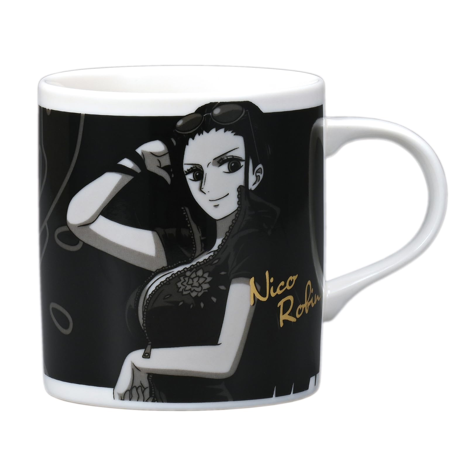 

Robin Straw Hat Pirates Monochrome Microwave and Dishwasher Made in 124156 One Piece Mug, Approx. 300ml, Safe, Japan,