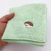 Kyosuke Japan-made hand towel Imabari production cotton 100 approximately 2525cm hedgehog green Kurumin animal embroidery handkerchief