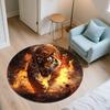 Flame Tiger,Round Area Rug,Carpet Rug for Living Room Bedroom Sofa Playroom Decor,Non-slip Floor Mat