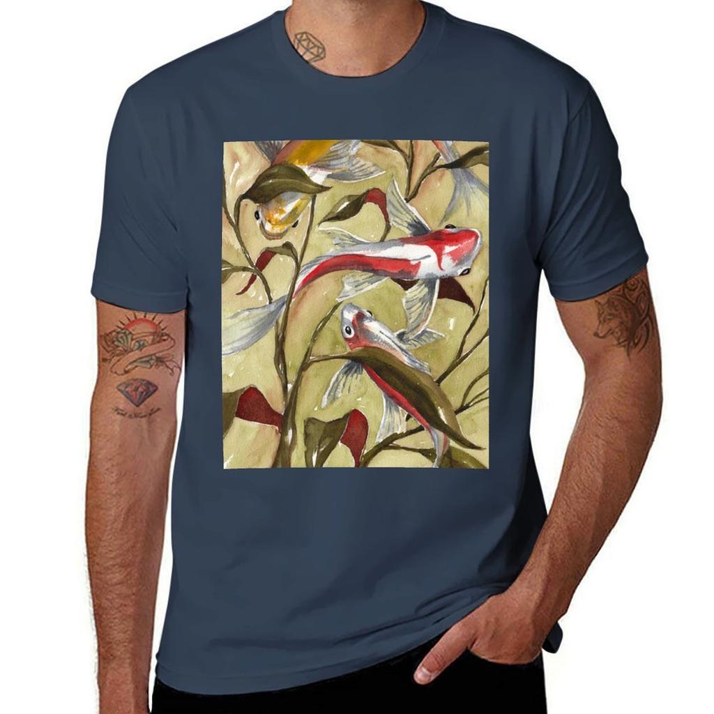 Koi Amongst The Magnolia Trees Tshirt Casual Minimalist Short Sleeve Top Tshirt