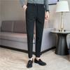 Versatile Men's Trousers Simple Placket Embroidered Straight Tube, Suit Pants Autumn Trousers Trousers