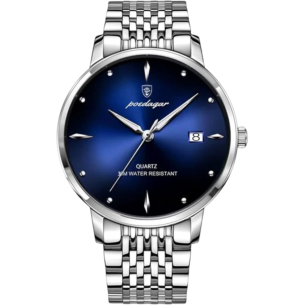 Rorios Men s Quartz Multi-Function Lightweight Waterproof Watch Blue Date Display Luminous Business Casual