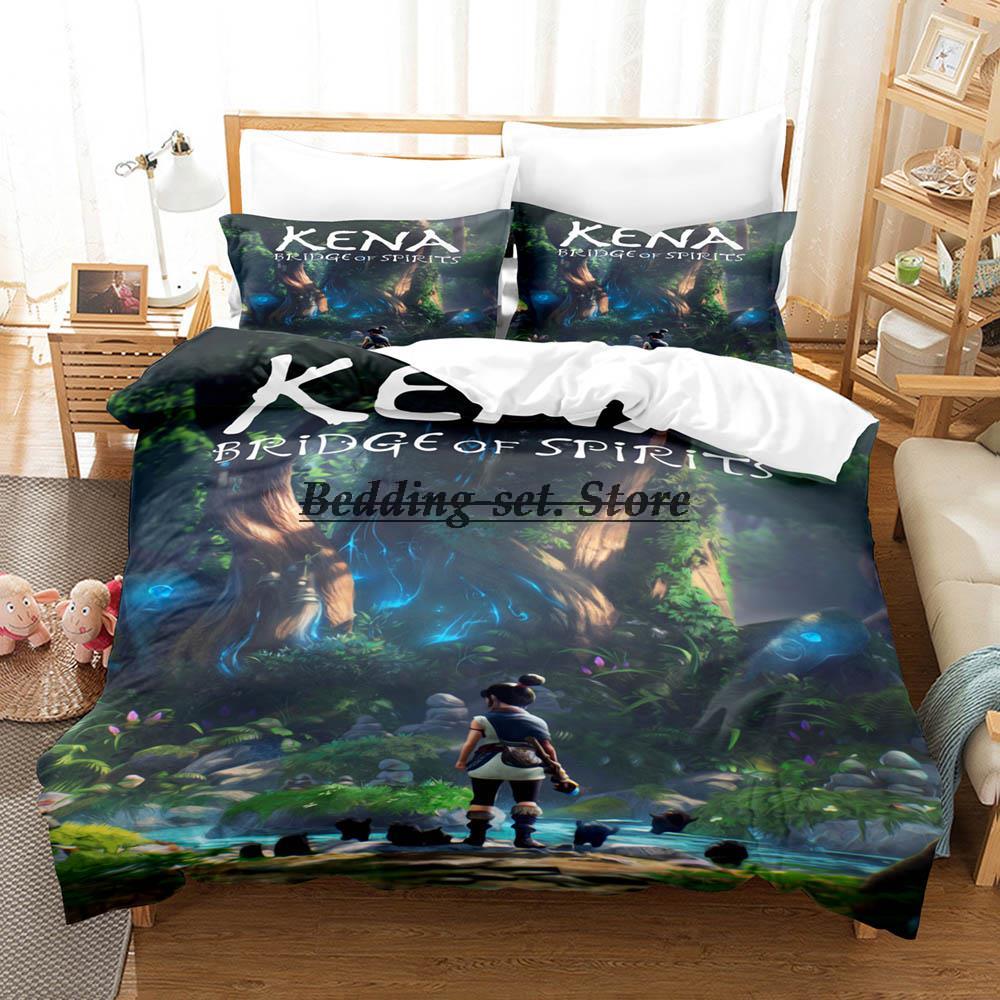 Kena Bridge Of Spirits Bedding Set Single Twin Full Queen King Size Bed Set Aldult Kid Bedroom Duvetcover Sets Anime Bed