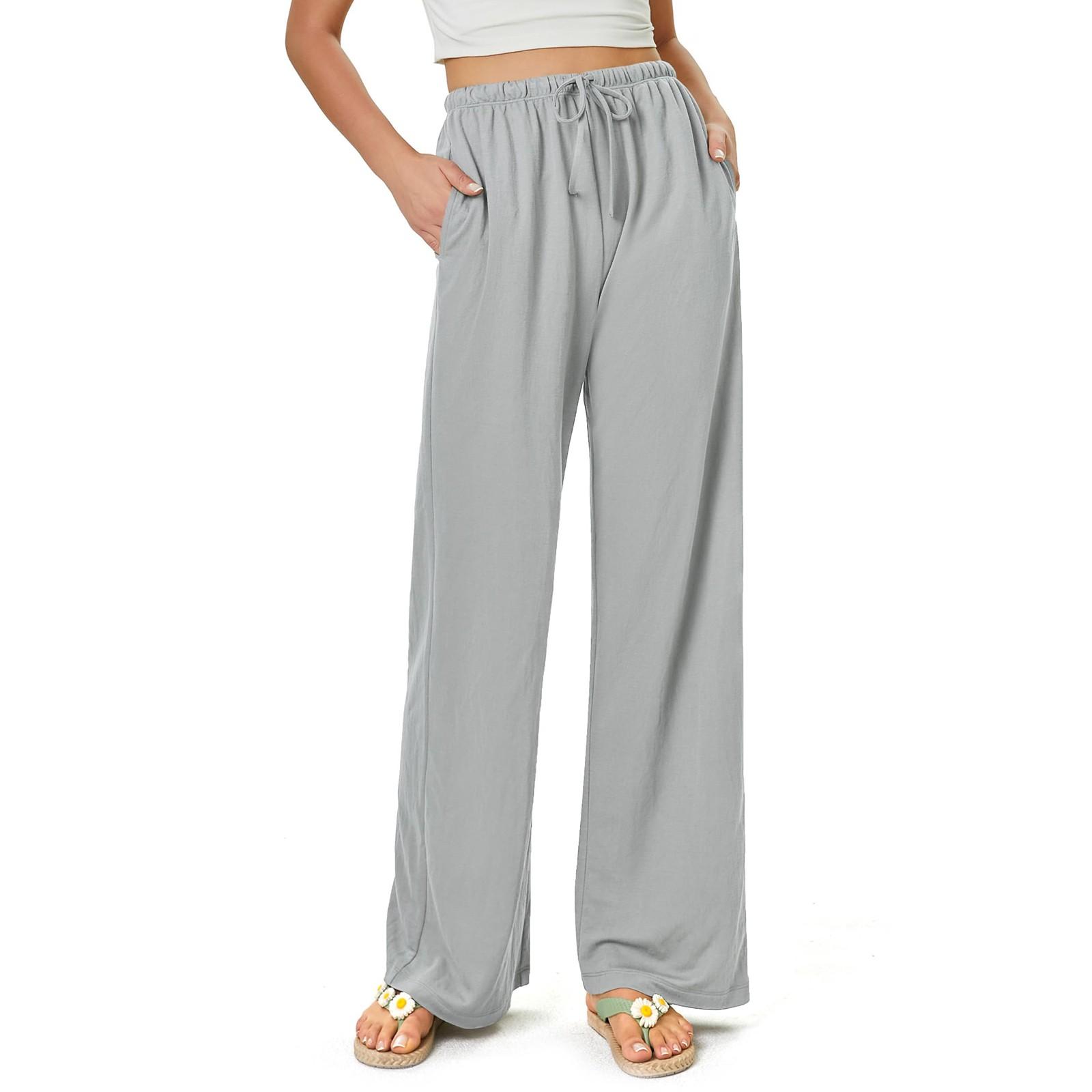 

Women s Casual Fashion High Waist Comfortable Lace-up Trousers L