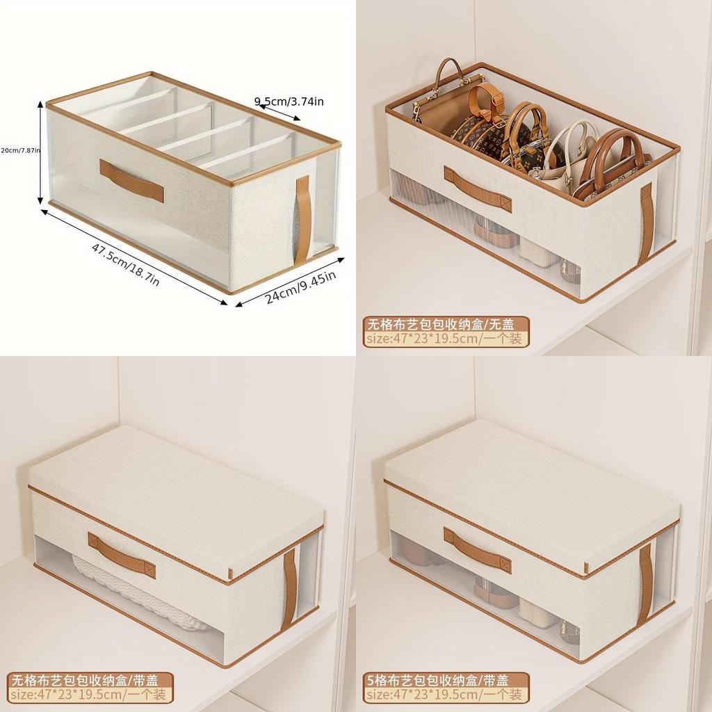 Clothes Storage Box With Dividers Foldable For Bedroom And Closet