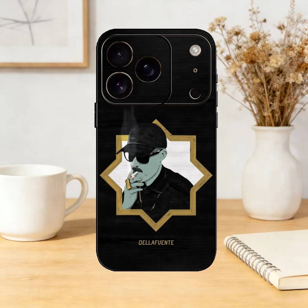 D-Dellafuente FC Phone Case For iPhone 17,16,15,14,13,12,11 Plus,Pro Max,SE4Soft Silicone Black Cover