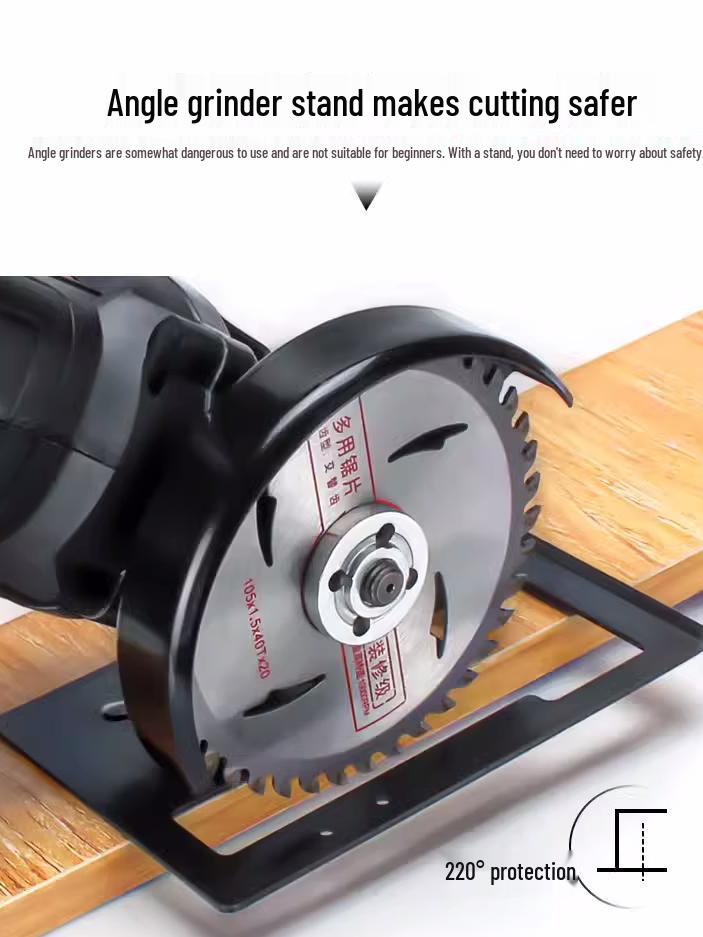 Universal Fixed Angle Grinder Bracket with Thickened Base for Multi-functional Cutting and Polishing.