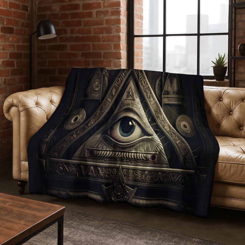 Beauty Eye of Providence Freemasonry Evil Eyes Flannel Blanket,Warm and Cozy Soft Throw Blanket for Home Bedroom Bed Sofa Kids