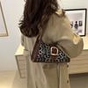 New fashion leopard print trend belt decoration shoulder armpit bag retro versatile daily handbag
