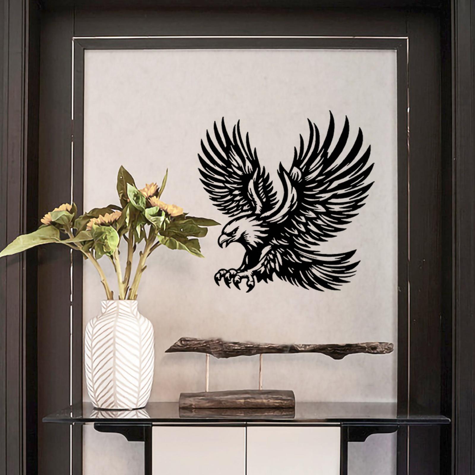 

Metal Wall Art Eagle Sculpture Large Decorative Iron Wall Hanging Modern Minimalist Style Artistic Home Wall Decor Piece one size чёрный