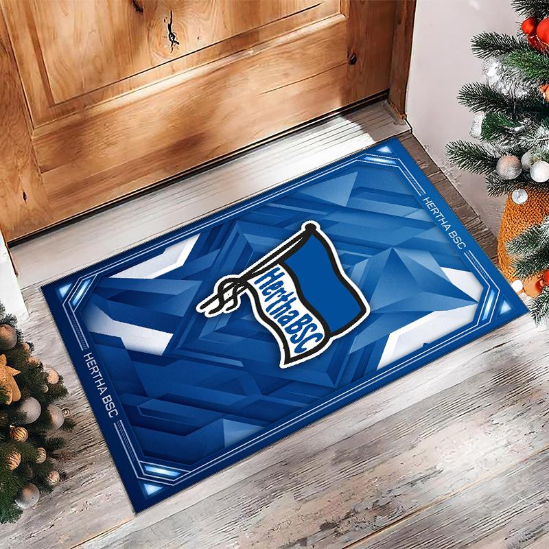 hertha bsc FC Soccer Football Pattern Soft Area Rug Non Slip Indoor Floor Carpet Sports Decor Mat for Bedroom