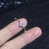 Trendy 0.06 Carat Moissanite Ring S925 Silver Four Stone Clover Bead D Color GRA Certified Gemstone Chains Rings