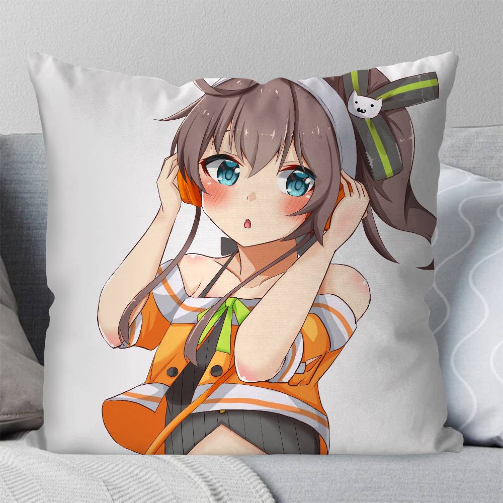 Natsuiro Matsuri Anime Hhololive Pillow Case Fashion Square Pillowcase Bedroom Sofa Room Ins Decoration Leisure