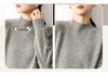 Women's Yak Wool Cable Knit Sweater, Autumn 2026, Half-High Neck, Elegant Style, Solid Color, Thick Pullover Sweater