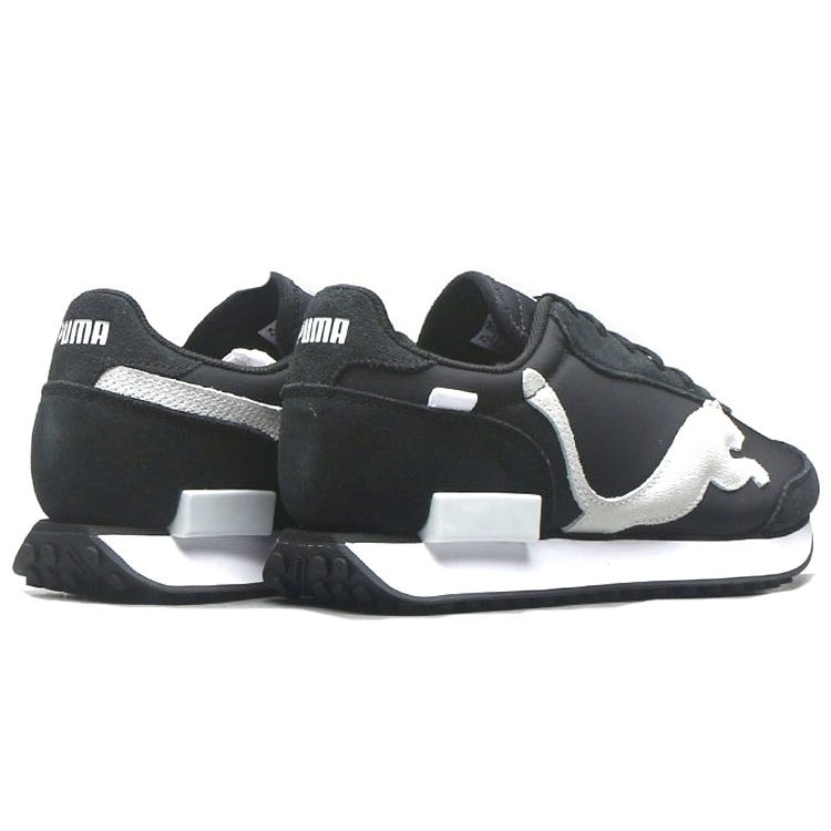 Puma Future Rider Leather Retro Sports Cushioning Durable Low-Top Lifestyle Shoes Unisex Sneaker Black White 380864-02