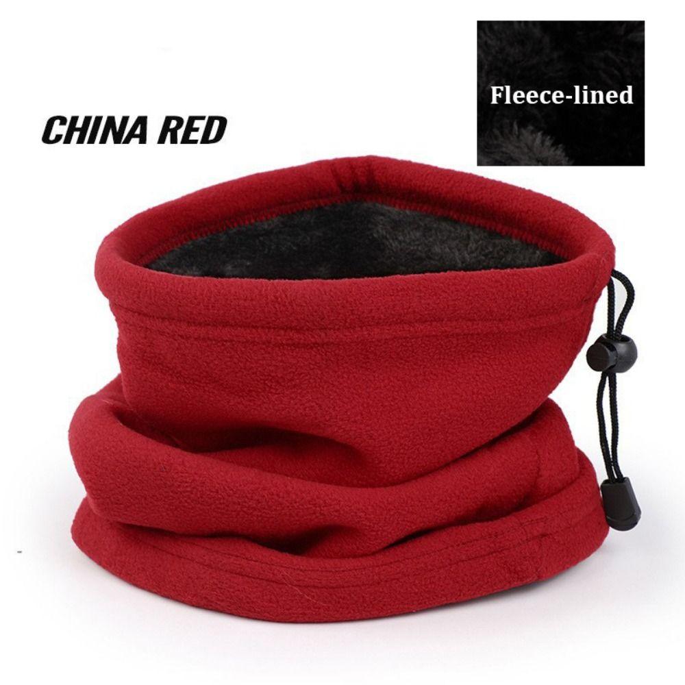 Masque Facial de Camping Couleur Unie Chaud Velours Cordon de Serrage Écharpe Cyclisme Écharpe Polaire Polaire Unisexe