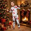 Christmas Printed Family Matching Long Sleeve Neck Loungewear Set for Parents and Kids