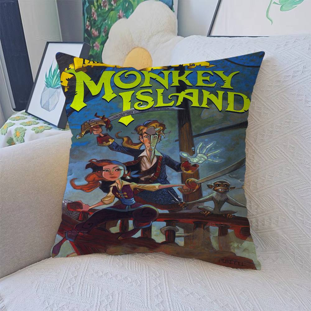 Classic Game The Secret Of Monkey Island Pillow Gift Home Office Decoration Bedroom Sofa Car Cushion Cover Case 45X45