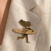Brooch Pin Versatile Surfer Girl Design Lapel Pin Retro Distressed Stable Pin Buckle for Suits Dresses Denim Jackets