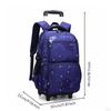 Large Capacity Rolling School Backpack Lightweight Kids Trolley for Students, Travel Black