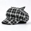 Autumn and winter Japan and Korea retro hat women's plaid simple versatile octagonal hat literary and sweet commuter newsboy hat