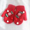 Bell Snowman Christmas Kids Mittens Full Fingers Gloves Women Knitted Gloves Santa Claus Printed
