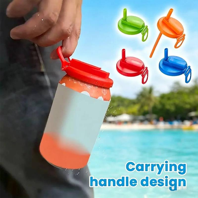 Reusable Juice Can Lids Food Grade Leak Proof Silicone Covers for Soda Beverages Home Use Outdoor Picnic Party
