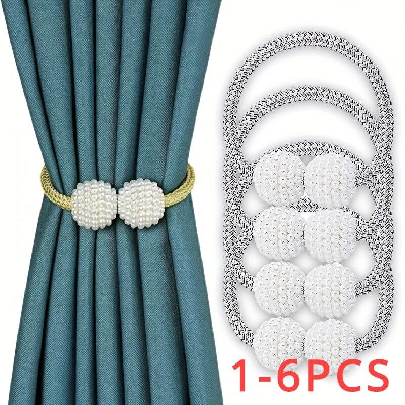 2 FermaTenda Magnetici Con Corda Regolabile 46 Cm – Bianco, Per Tende, Senza Fori Nel Muro