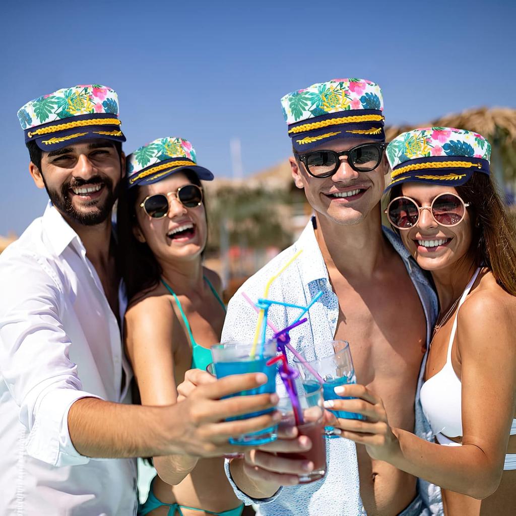 SOIMISS Captain Hat Sailor Hat Yacht Hat Boat Hat Navy Hat Adjustable Nautical Party Hat Caps Cosplay Costume for Yacht Party