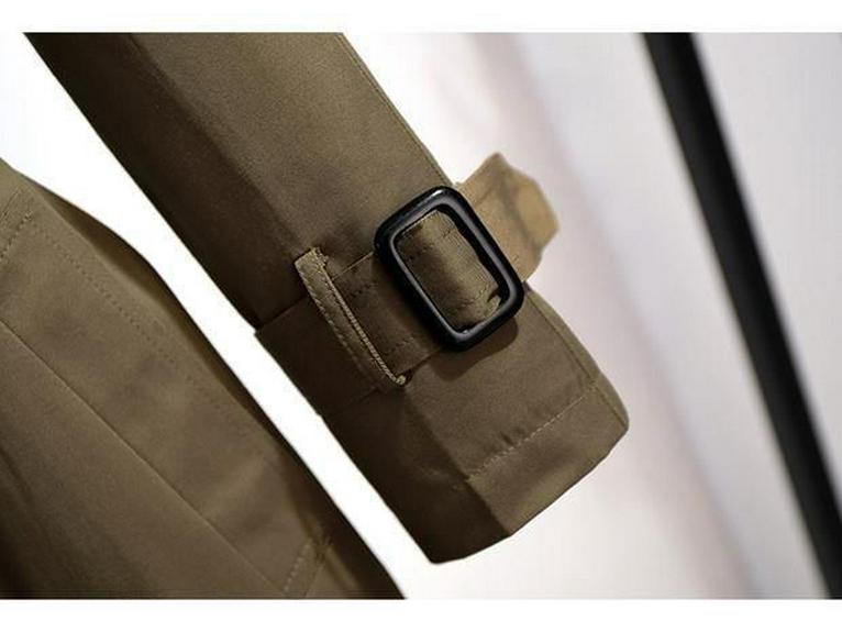 Women's Mid-Length Korean Style Trench Coat - Chic British Design