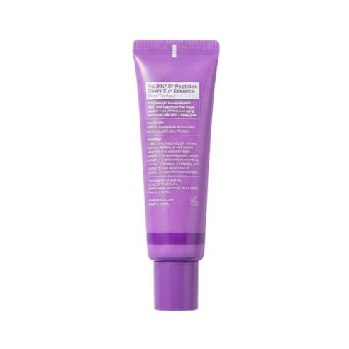 NUMBUZIN No.9 NAD+ Peptides Dewy Sun Essence 50ml (SPF50+ PA++++) - Anti-Aging & Radiance Boosting Sun Essence