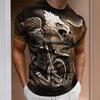 Summer Round Neck Eagle Graphic 3D Print Top Fashionable Casual Short Sleeved Men's T-shirts
