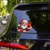 1PC Santa Waving Stickers, 3D Self Adhesive Decorative Stickers for Christmas PVC Car and Window Vinyl