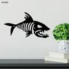Forged Iron Wall Art Fish Skeleton 50cm Indoor Outdoor Decor