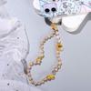 Gravel Pearl Mobile Phone Strap Cell Phone Lanyard Letter Beads Chain Crystal Stone Beads Lanyard