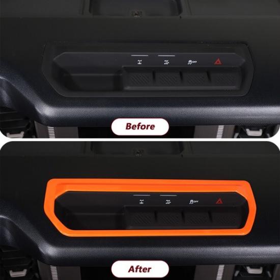 1x Orange Dashboard Differential Control Switch Cover Trim For Ford Bronco +