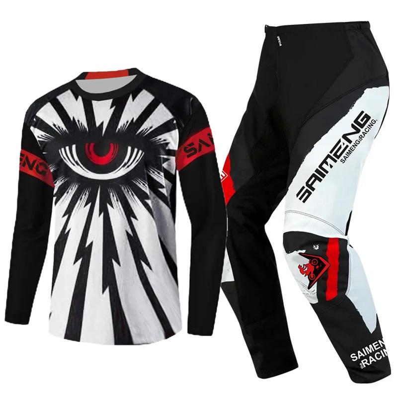 motocross gear set for kids Youth Jersey Pant Kits child green Motorcycle black 3 4 5 6 7 8 9 10 year Off-road suit blue orange Enduro cross boy girl