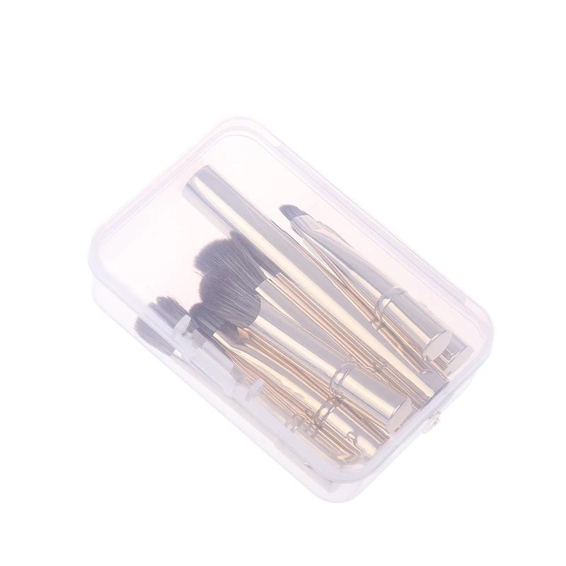 

6 в 1 набор мини-кистей для макияжа съемная дорожная контурная кисть для консилера кисти для теней для век двухсторонние кисти для макияжа с коробкой золотистый