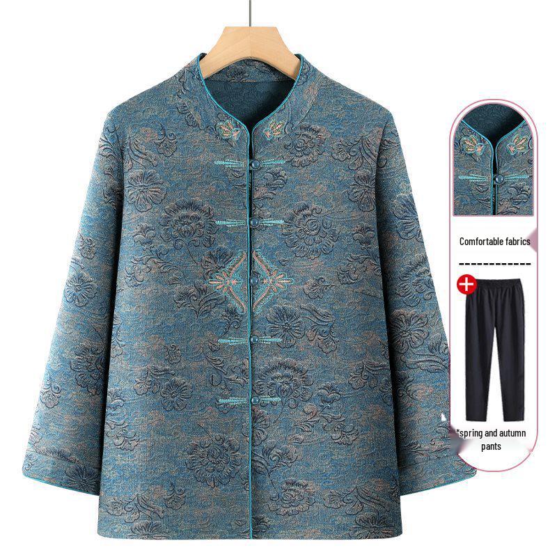 

Senior Women s Autumn Wear: Lightweight Jackets, Long-Sleeve Tops, and Chinese-Style Shirts for Grandmas and Moms. 4XL (130-145 lbs)