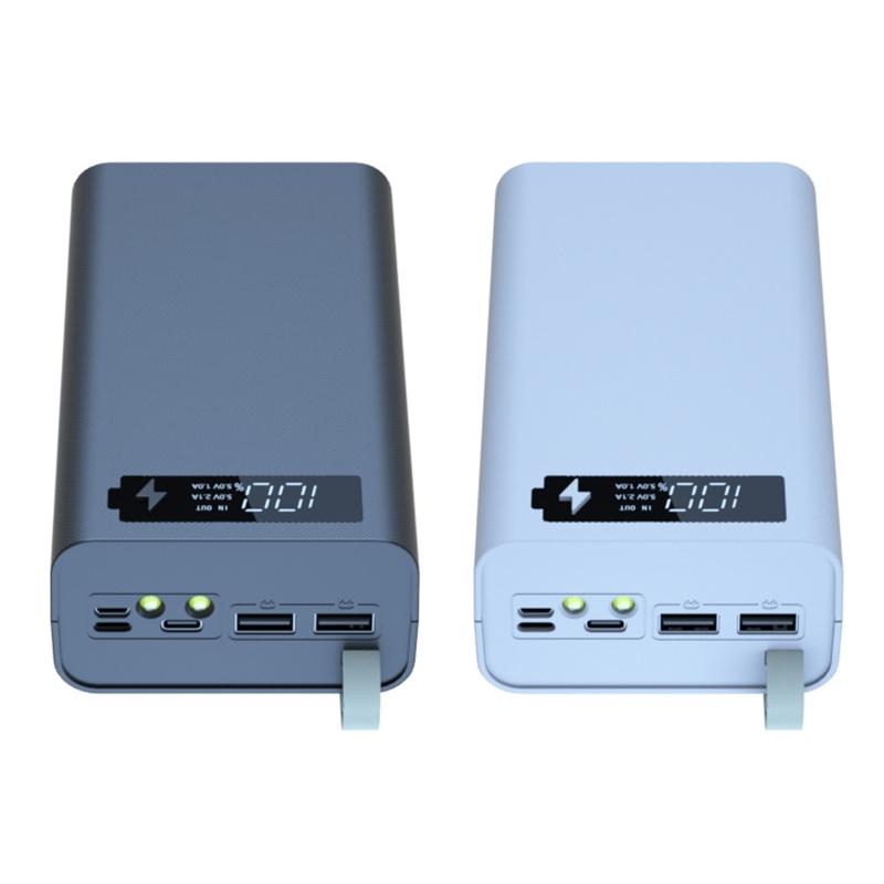 Contenitore per Batterie a 12 Scomparti Supporto Staccabile per Power Bank per Custodia Fai da Te per Guscio Porta Batterie Dual USB 18650 per Custodia